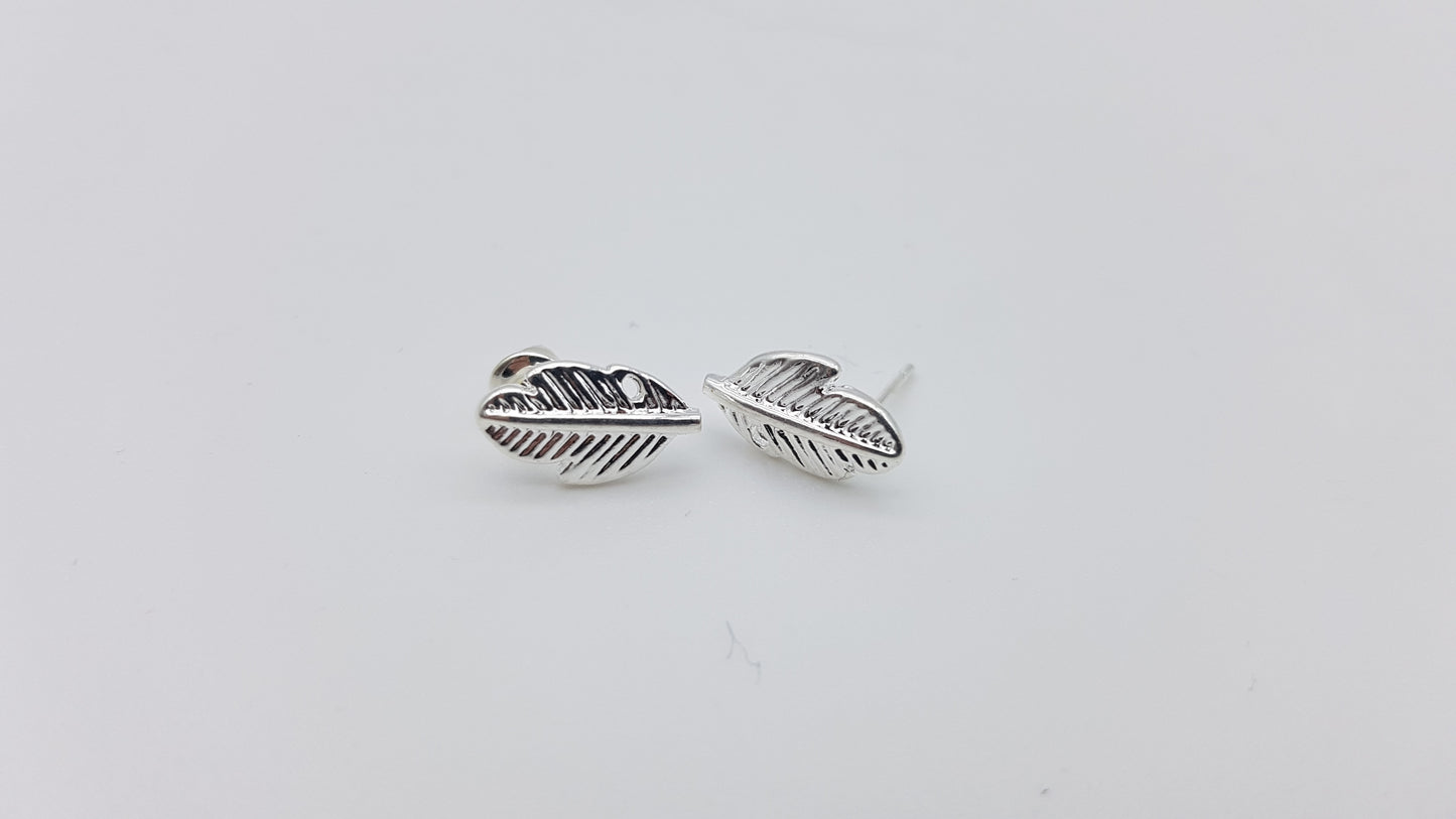 Ohrstecker Feder silber
