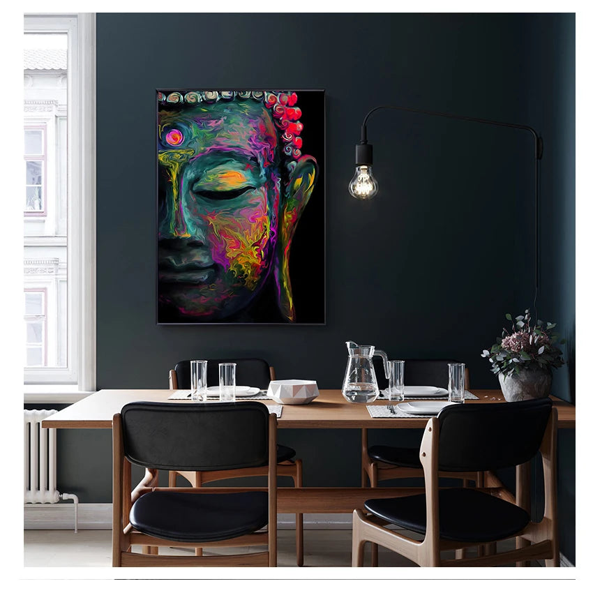 Leinwanddruck Buddha Gesicht abstrakt