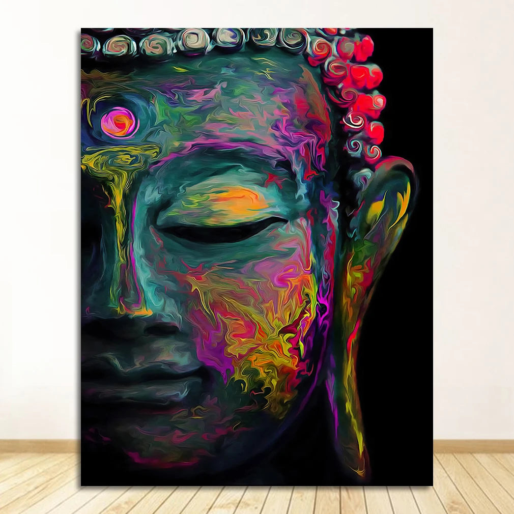 Leinwanddruck Buddha Gesicht abstrakt