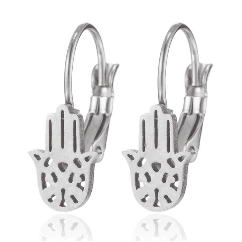 Hoop- Ohrring mit Fatima- Anhänger silber