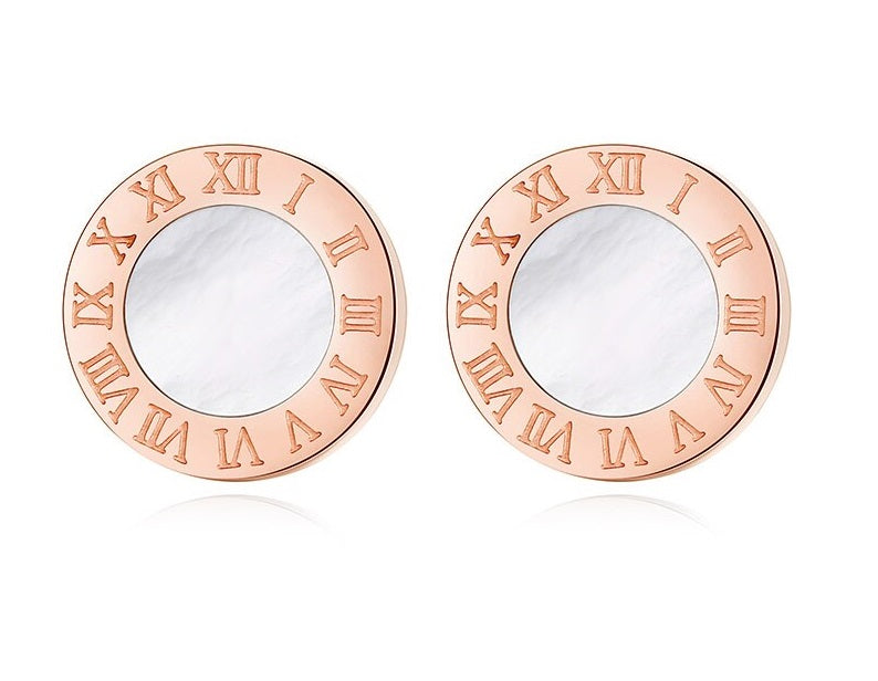 Ohrstecker rund rosé-gold Acryl