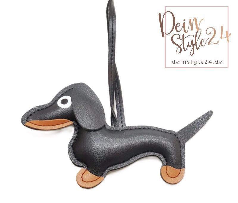 Schlüsselanhänger Dackel PU Leder