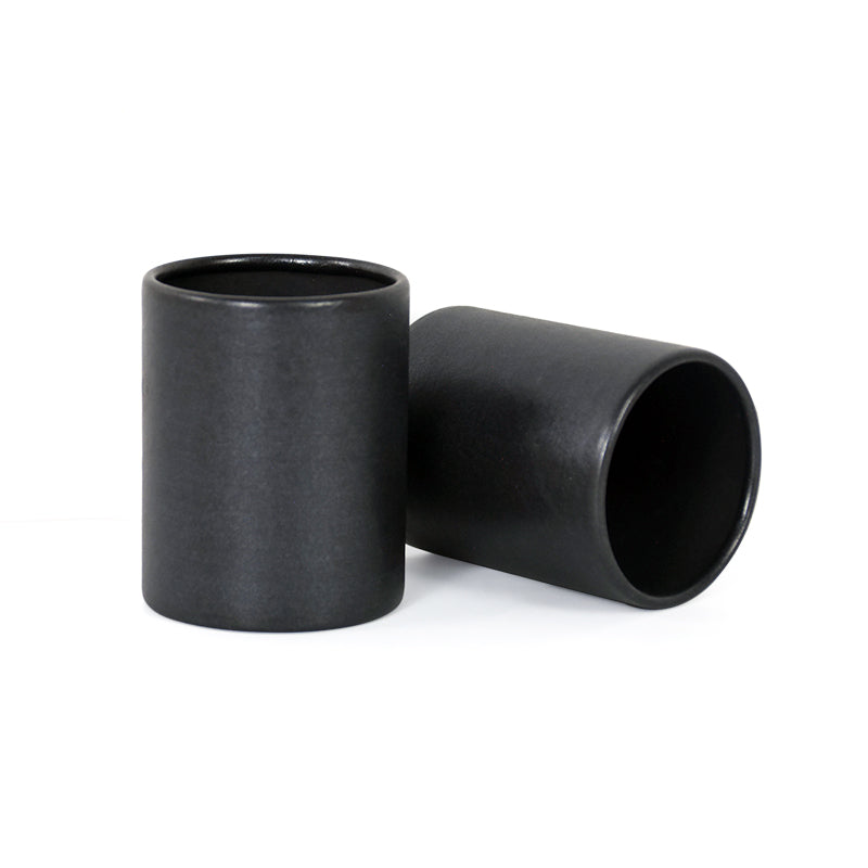 Blumenvase aus Pappe 4er Set schwarz für Kunstblumen