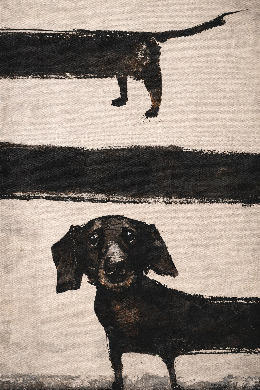 Leinwanddruck Dackel