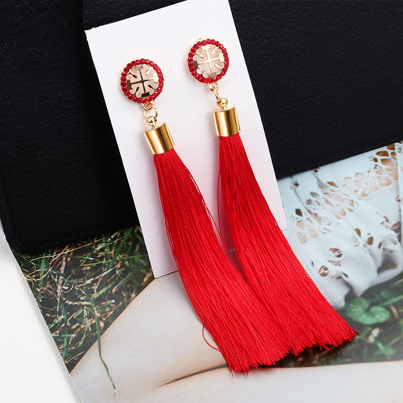 Ohrstecker mit Tassel rot