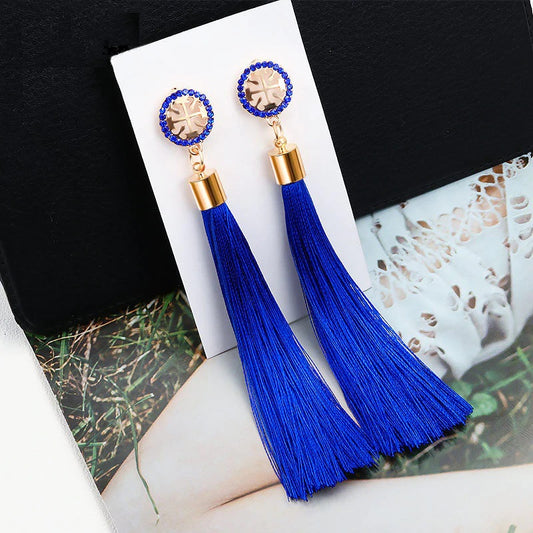 Ohrstecker mit Tassel blau