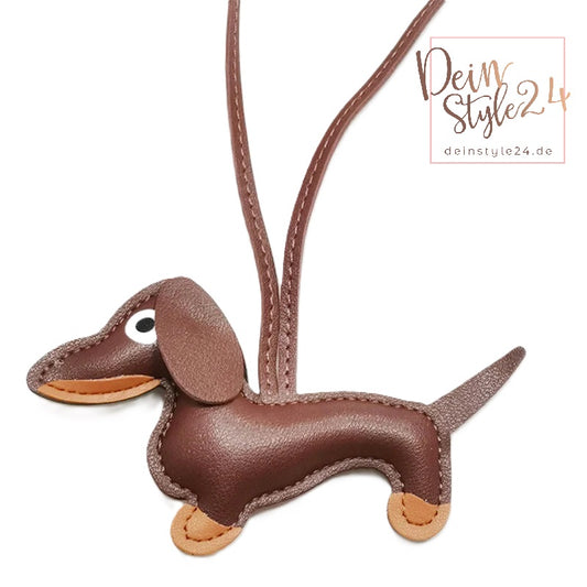 Schlüsselanhänger Dackel PU Leder