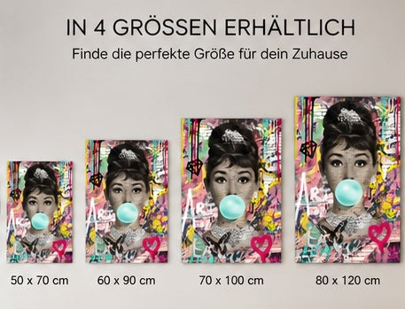 Audrey Hepburn Leinwandbild Größen 50x70 bis 80x120 cm
