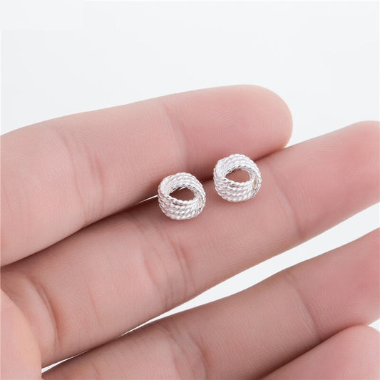 Knoten Ohrstecker silber mit filigraner Seiloptik