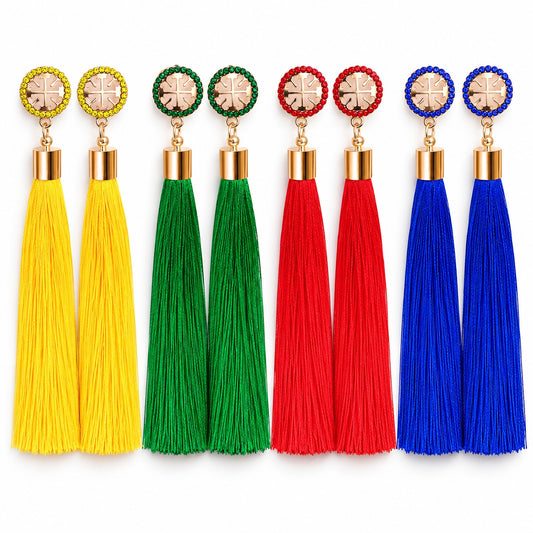 Tassel Ohrringe Damen – Quasten Ohrstecker in 4 Farben