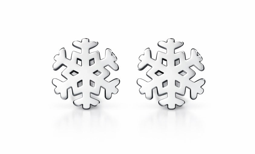 Schneeflocken Ohrstecker Silber kleine Winter Ohrringe