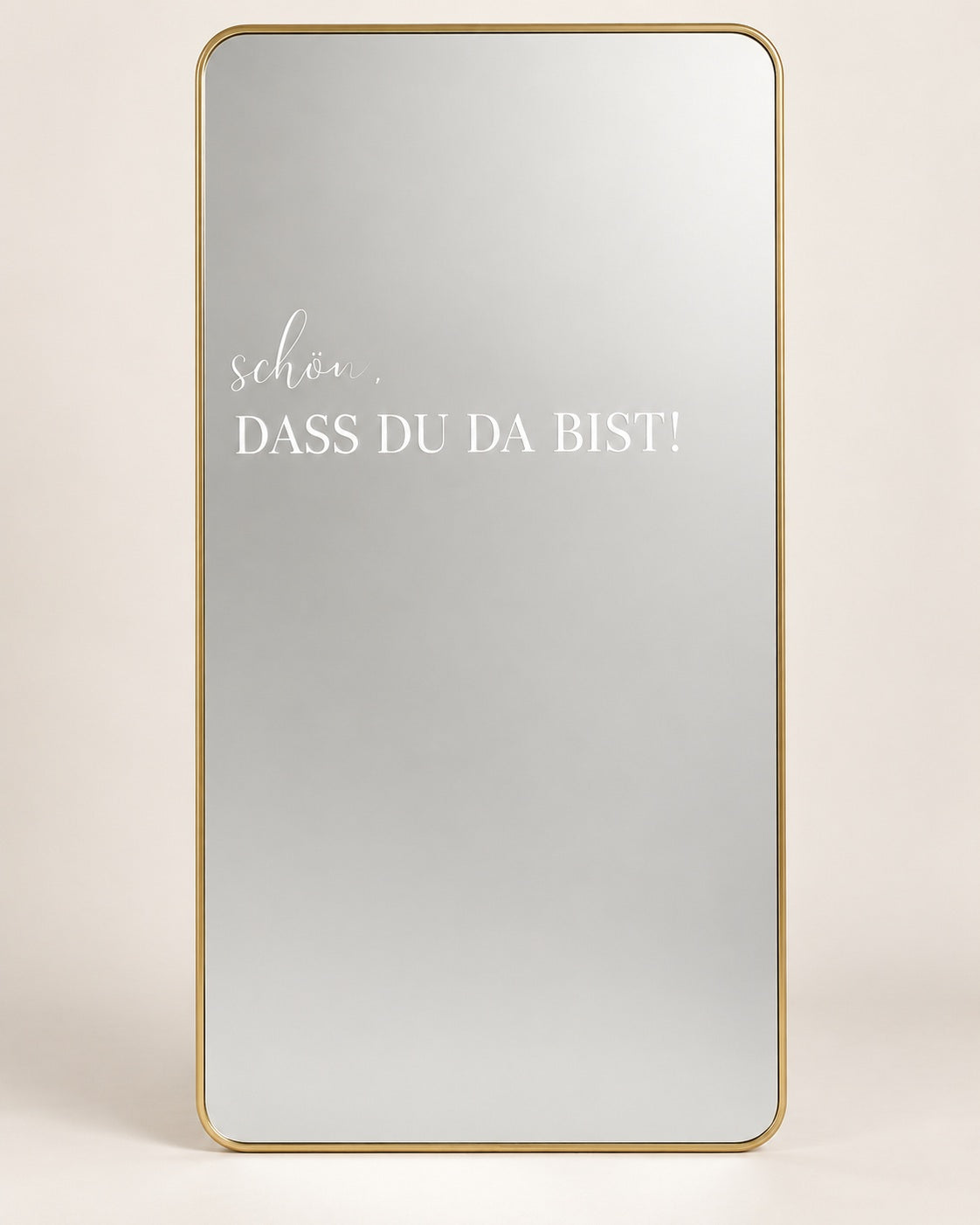 Schriftzug „Schön, dass du da bist!“ – Aufkleber für Spiegel & Willkommensschilder