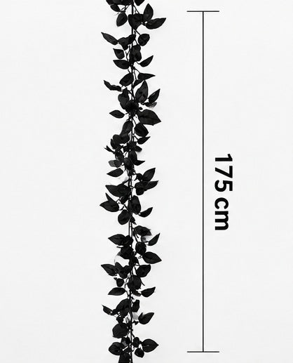 Schwarze künstliche Dekoranke mit einer Länge von 175 cm